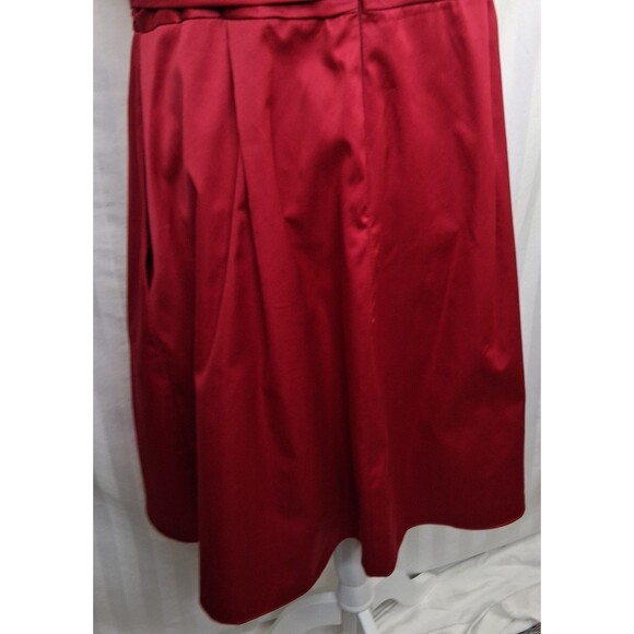 Vintage David's Bridal Dress Halter Pleated Fit & Flare Candy Apple Size 14 - Picture 11 of 14